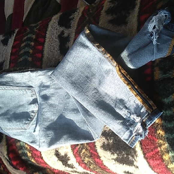 👖 Miss Me Jeans Skinny Distressed M100159 Sz 28  DESPERATELY SEEKING TRAVEL - Picture 6 of 16